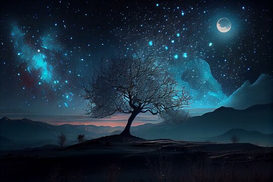 Dreamy starry night sky