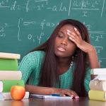 image of hungry tired students in classroom